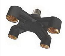 Патрон-переходник четверной Ecola Base Е27/4хЕ27 Черный картинка 